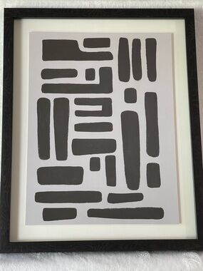 Minimalist line, art framed 3-D black and white